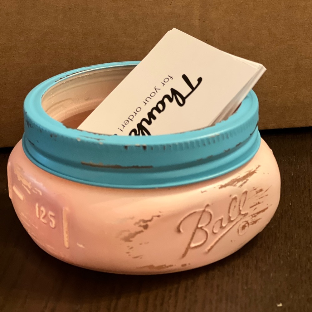 Mason Jar Business Card Holder